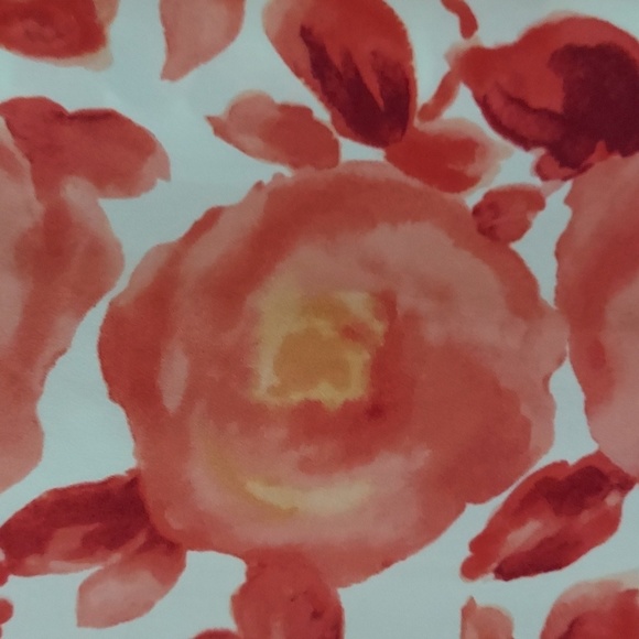 LOFT Ann Taylor Burnt Orange floral Ruffle neckline button Sleeveless Blouse M - Picture 6 of 8